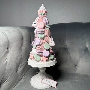 Cupcakes & Cashmere Easter Macaroons Bunny Topiary Tree Cake Pedestal‎ NWT